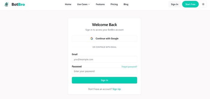 BotBro Login